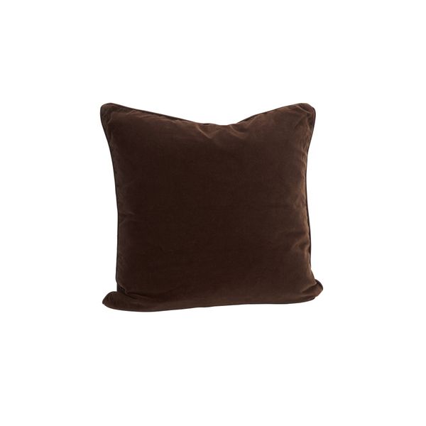 Madam Stoltz Putetrekk i fløyel – Dark Brown 50x50 cm